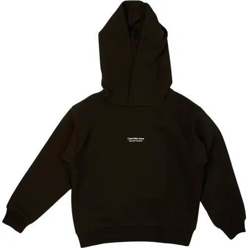 Schwarzer Hoodie Pullover Logo Rückseite - Calvin Klein - Modalova