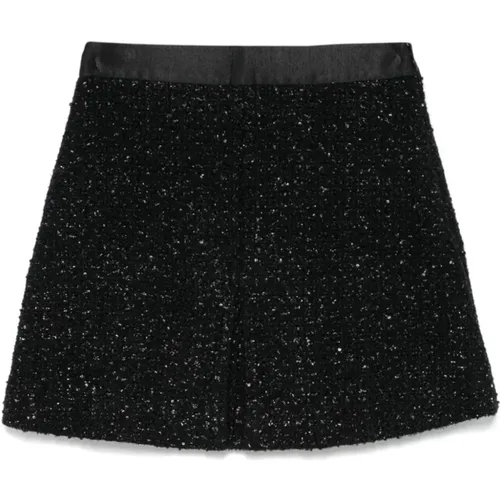 Tweed Skirt with Sequin Embellishment , female, Sizes: 2XS, S, XS, M, L - Emporio Armani - Modalova