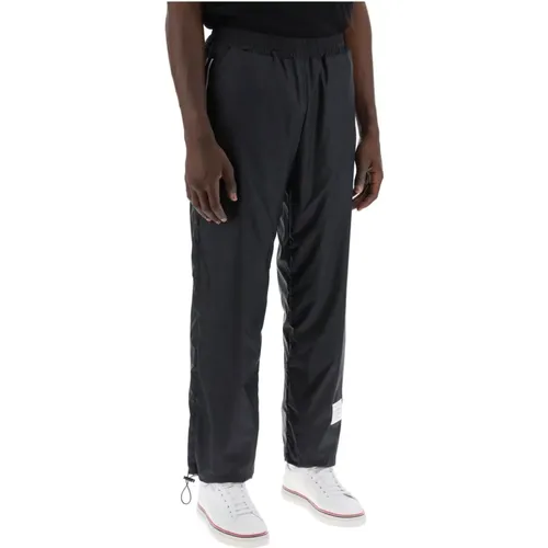 Navy Stripe Ripstop Sport Pants , male, Sizes: S, M - Thom Browne - Modalova