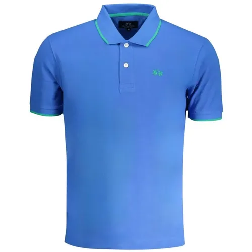 Blaues Baumwoll-Poloshirt mit Logo , Herren, Größe: S - LA MARTINA - Modalova