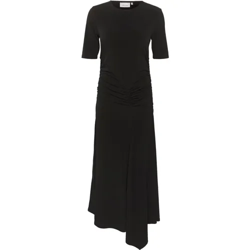 Schwarzes Drapiertes Kleid , Damen, Größe: XS - Gestuz - Modalova