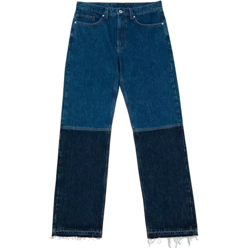 Dunkelblaue Jeans mit Lederpatch , Herren, Größe: W30 - Axel Arigato - Modalova