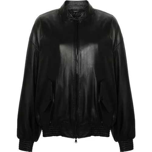 Leather Bomber Jacket , female, Sizes: 2XS - Wardrobe.nyc - Modalova