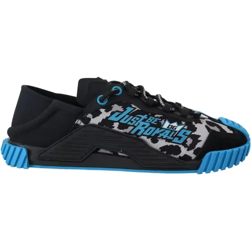 Schwarze Blaue Stoff Schnür NS1 Sneakers , Herren, Größe: 40 EU - Dolce & Gabbana - Modalova