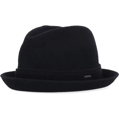 Schwarzer Woll-Fedora-Hut , Herren, Größe: S - Kangol - Modalova