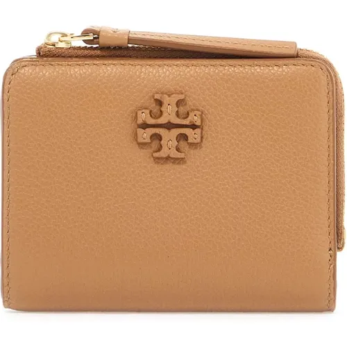 Gehämmerte Leder-Doppelgeldbörse , Damen, Größe: ONE Size - TORY BURCH - Modalova