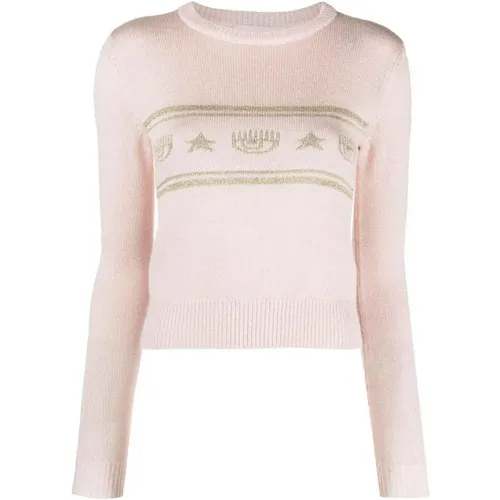 Rosa Pullover für Frauen , Damen, Größe: L - Chiara Ferragni Collection - Modalova