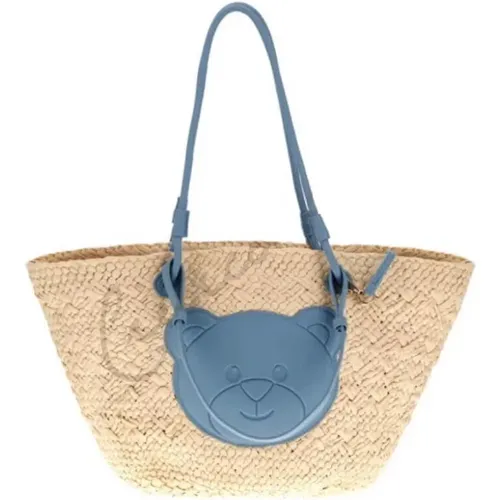 Blue Palm Teddy Basket Bag , female, Sizes: ONE SIZE - Rue Madam - Modalova
