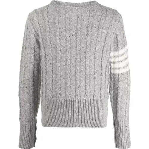 Grauer Pullover mit gewebtem Design und langen Ärmeln , Herren, Größe: 2XL - Thom Browne - Modalova