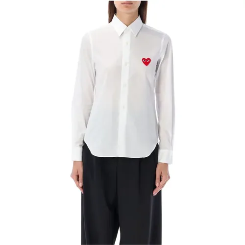 Heart Patch Shirt , female, Sizes: L - Comme des Garçons - Modalova