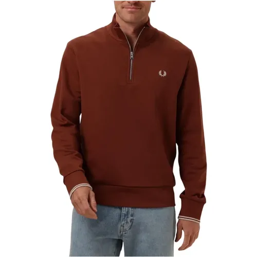 Half Zip Sweatshirt Herren Pullover , Herren, Größe: S - Fred Perry - Modalova