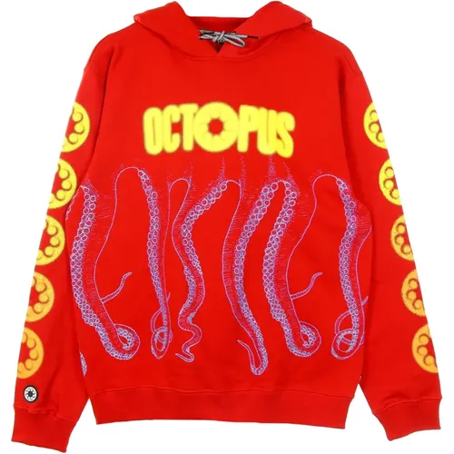 Roter Leichter Kapuzenpullover , Herren, Größe: L - Octopus - Modalova