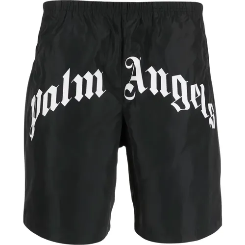 Schwarze Logo-Print-Badeshorts Limited Edition , Herren, Größe: M - Palm Angels - Modalova