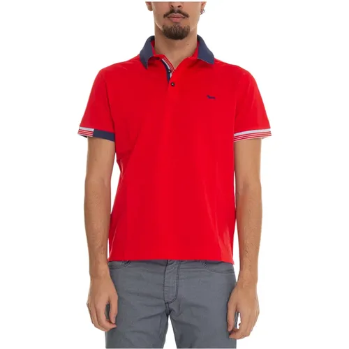 Color Contrast Polo Shirt with Tile Print , male, Sizes: 3XL, 2XL, S, M, XL, L, 4XL - Harmont & Blaine - Modalova