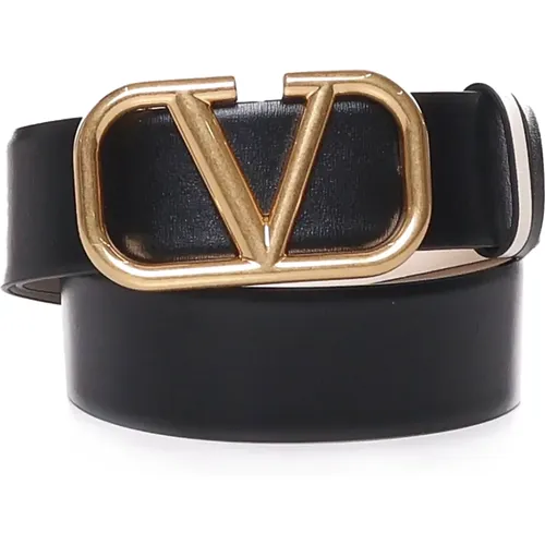 Leather Belt with Metal Buckle , female, Sizes: 85 CM - Valentino Garavani - Modalova