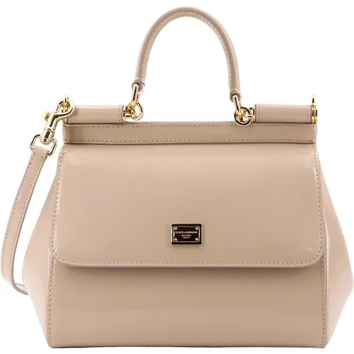 Patent Leather Handbag - Stylish and Practical , female, Sizes: ONE SIZE - Dolce & Gabbana - Modalova