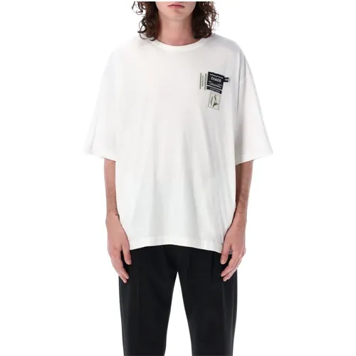 Weißes Labels Tee Crew-neck T-Shirt , Herren, Größe: XL - Undercover - Modalova