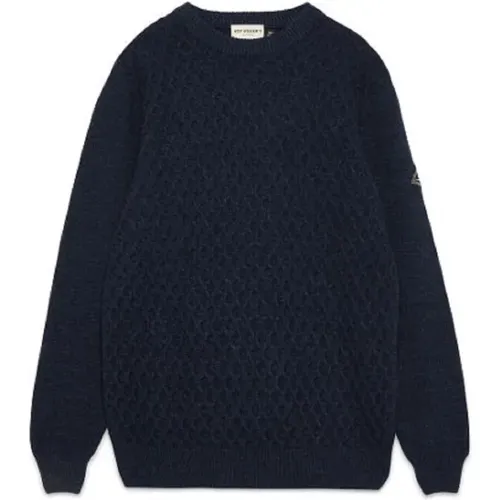 Wool Blend Sweater with Net Stitch Work , male, Sizes: 2XL, M, XL - Roy Roger's - Modalova