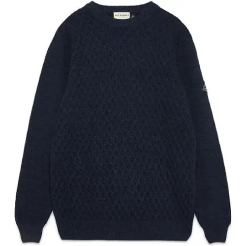 Wool Blend Sweater with Net Stitch Work , male, Sizes: L, 2XL, M, XL - Roy Roger's - Modalova