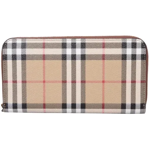 Vintage Check Print Wallet with Zip Fastening , female, Sizes: ONE SIZE - Burberry - Modalova