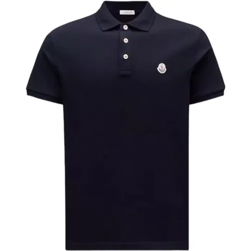 Logo Patch Polo Shirt Navy , Herren, Größe: 2XL - Moncler - Modalova