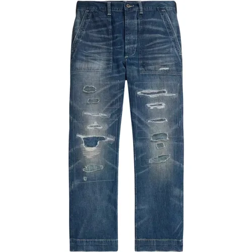 Blaue Jeans mit dekorativen Abnutzungen Classic Fit - Ralph Lauren - Modalova