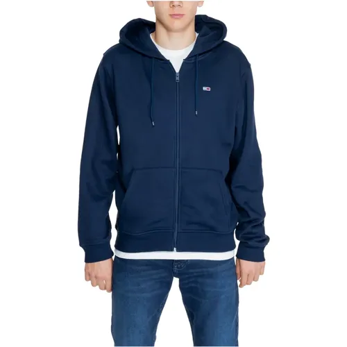 Blaue Kapuzen-Sweatshirt mit Reißverschluss für Männer Herbst/Winter , Herren, Größe: XL - Tommy Hilfiger - Modalova