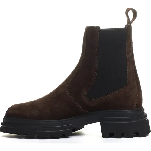 Braune Ankle Chelsea Boots für Frauen , Damen, Größe: 35 1/2 EU - Hogan - Modalova