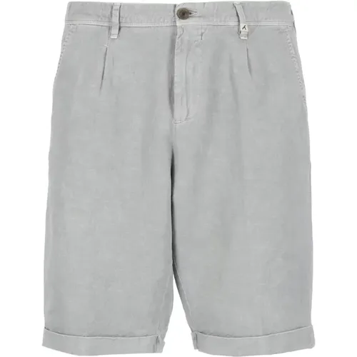 Grey Cotton Linen Bermuda Shorts , male, Sizes: L, XL, S - Myths - Modalova