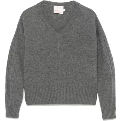 Grauer Cashmere V-Ausschnitt Pullover - Absolut Cashmere - Modalova