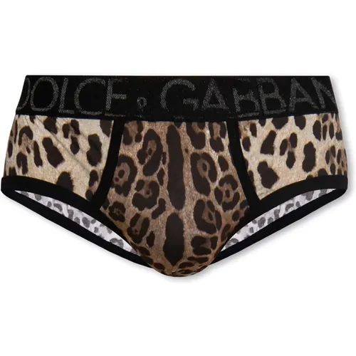 Leopardenmuster-Slips , Herren, Größe: S - Dolce & Gabbana - Modalova