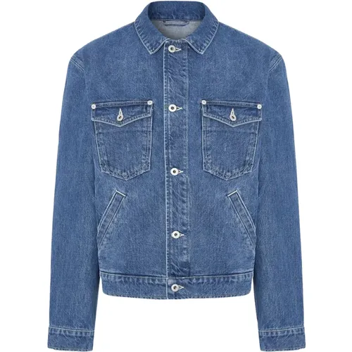 Blaue Denim Bestickte Jacke Kenzo - Kenzo - Modalova