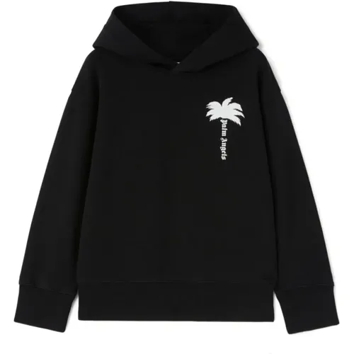 Schwarzer Palmenbaum-Logo-Pullover - Palm Angels - Modalova