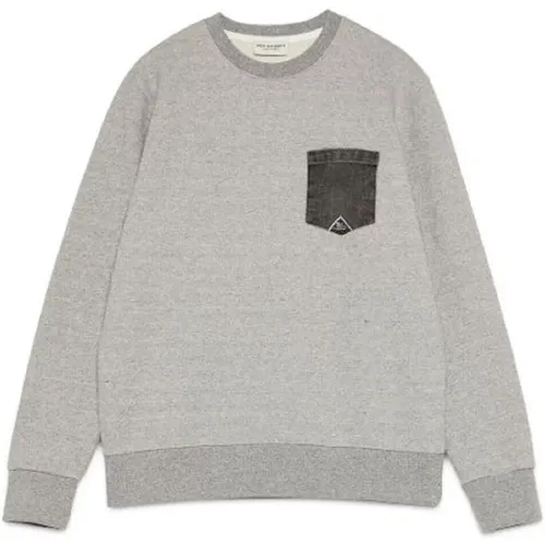 Grey Sweater with Denim Pocket , male, Sizes: M, L, XL, S - Roy Roger's - Modalova