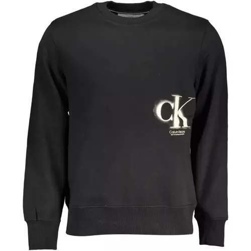 Cotton Sweater with Long Sleeves and Round Neck , male, Sizes: XL, 2XL - Calvin Klein - Modalova