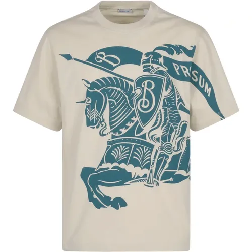 Ritter Print Baumwoll T-shirt , Herren, Größe: M - Burberry - Modalova