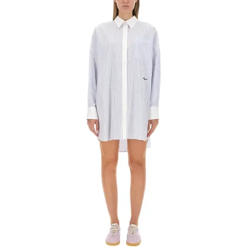 Gestreiftes Baumwollhemdkleid MSGM - MSGM - Modalova