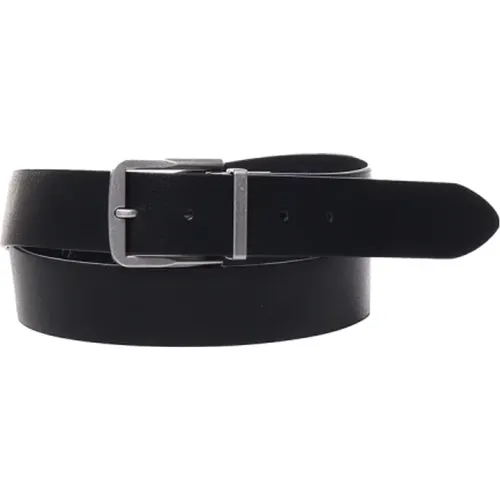 Leather Belt with Brushed Metal Buckle , male, Sizes: 100 CM, 105 CM - Calvin Klein - Modalova