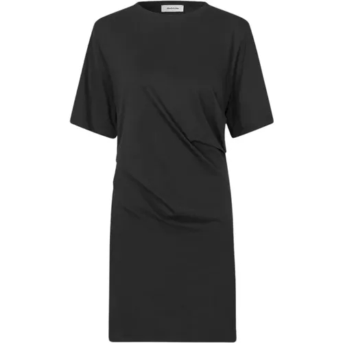 Schwarzes Jerseykleid mit Raffungen , Damen, Größe: XL - Modström - Modalova