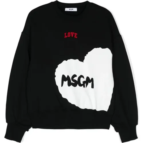 Schwarzer Sweatshirt mit Stil 110 - MSGM - Modalova