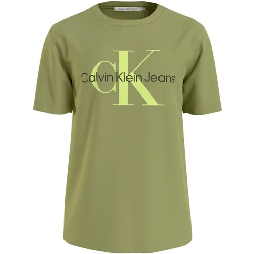Herren Baumwoll T-Shirt Übergang/Konversion , Herren, Größe: M - Calvin Klein - Modalova