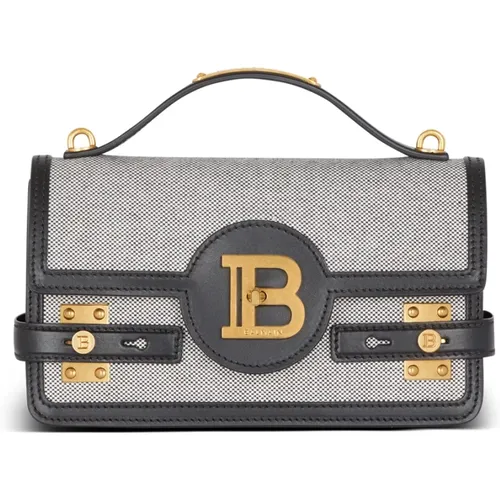 Tasche B-Buzz 24 aus Canvas und Leder,Elegante Schultertasche mit B-Twist Schnalle - Balmain - Modalova