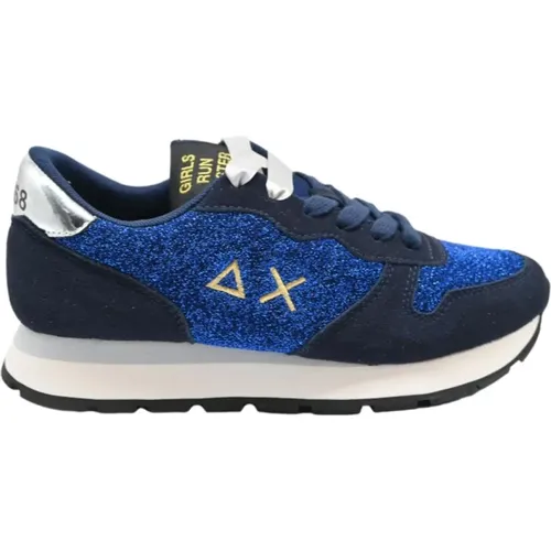 Running Sneakers - Glitter Navy Blue , female, Sizes: 5 UK - Sun68 - Modalova