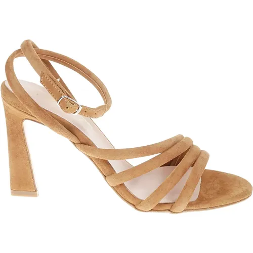 Strappy Suede Sandal with Ankle Strap , female, Sizes: 7 UK, 6 UK, 3 UK - Anna F. - Modalova