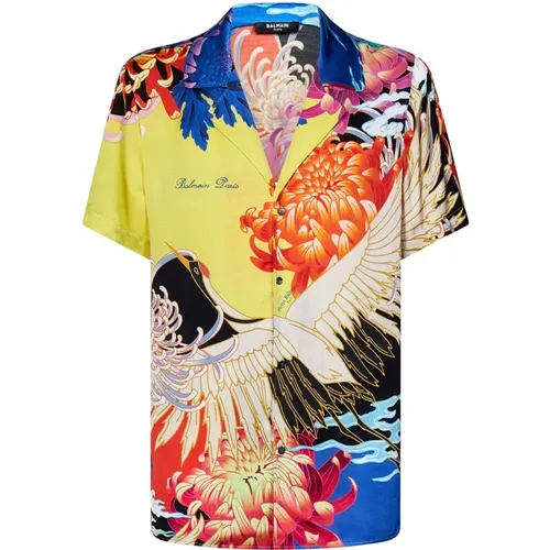 Men's Clothing Shirts Multicolour Ss24 , male, Sizes: S - Balmain - Modalova