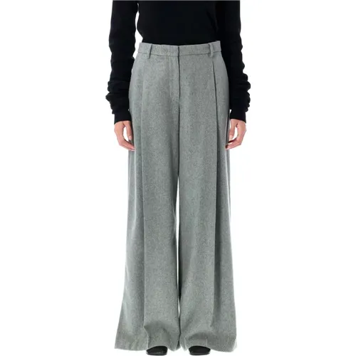 Grey Melange Wool Blend Mille Pants , female, Sizes: S, 2XS - The Garment - Modalova