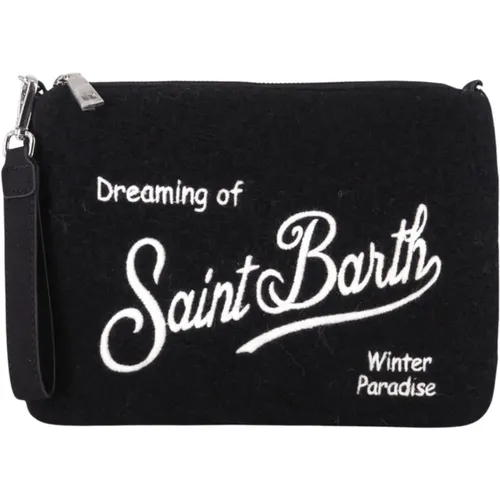 Embroidered Logo Clutch Bag , female, Sizes: ONE SIZE - Saint Barth - Modalova
