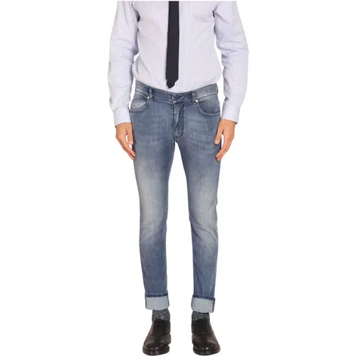 Slim Fit Navy Denim Jeans , Herren, Größe: W33 - Mason's - Modalova