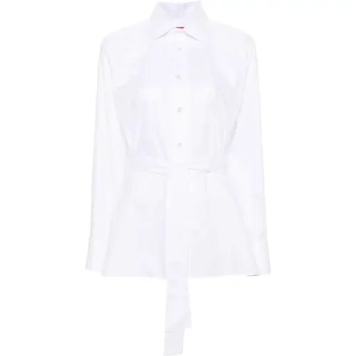 Cotton Shirt with Tie-Fastening Strap , female, Sizes: M, S - Wild Cashmere - Modalova