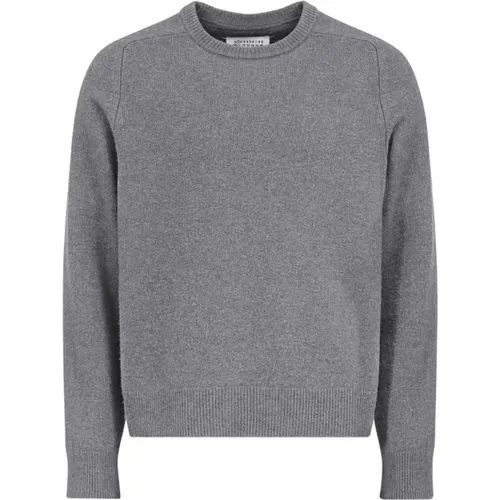 Grey Wool Knit Crew Neck Sweater , male, Sizes: XL, M, S, L, 2XL - Maison Margiela - Modalova